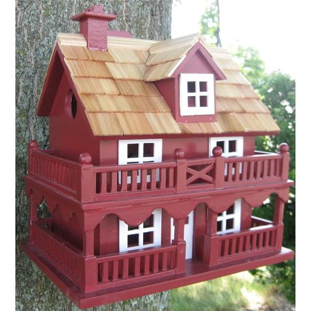 HOME BAZAAR Home Bazaar HB-6102PHRS Novelty Cottage Birdhouse- Classic Series -Red HB-6102PHRS